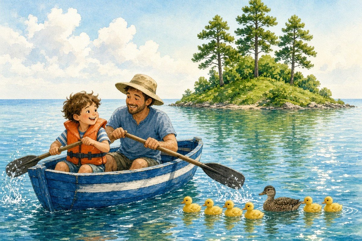 Iyad Rows to Duck Island With Uncle Faisal