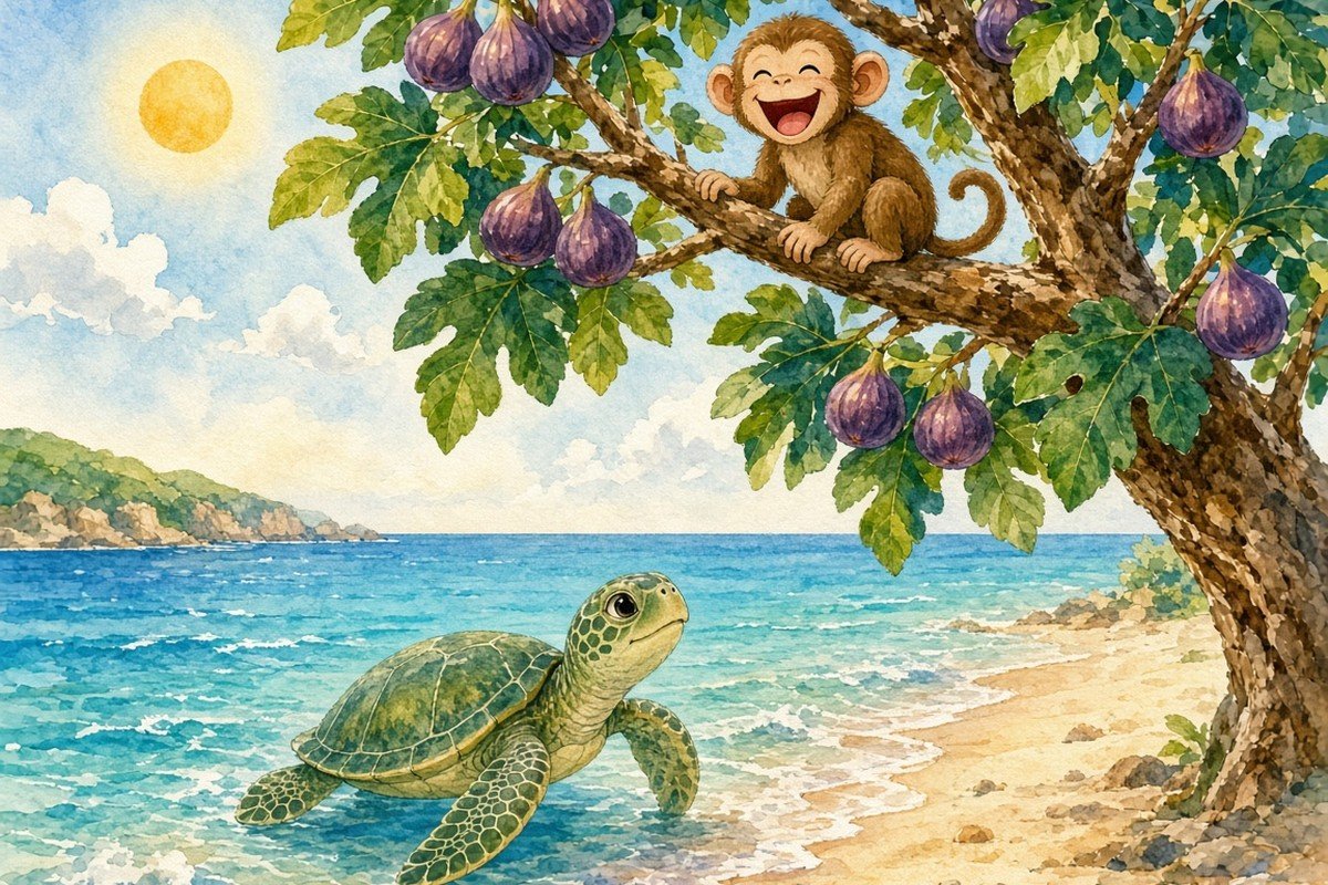 The Monkey, the Turtle, and the Fig Tree (from Kalila and Dimna)