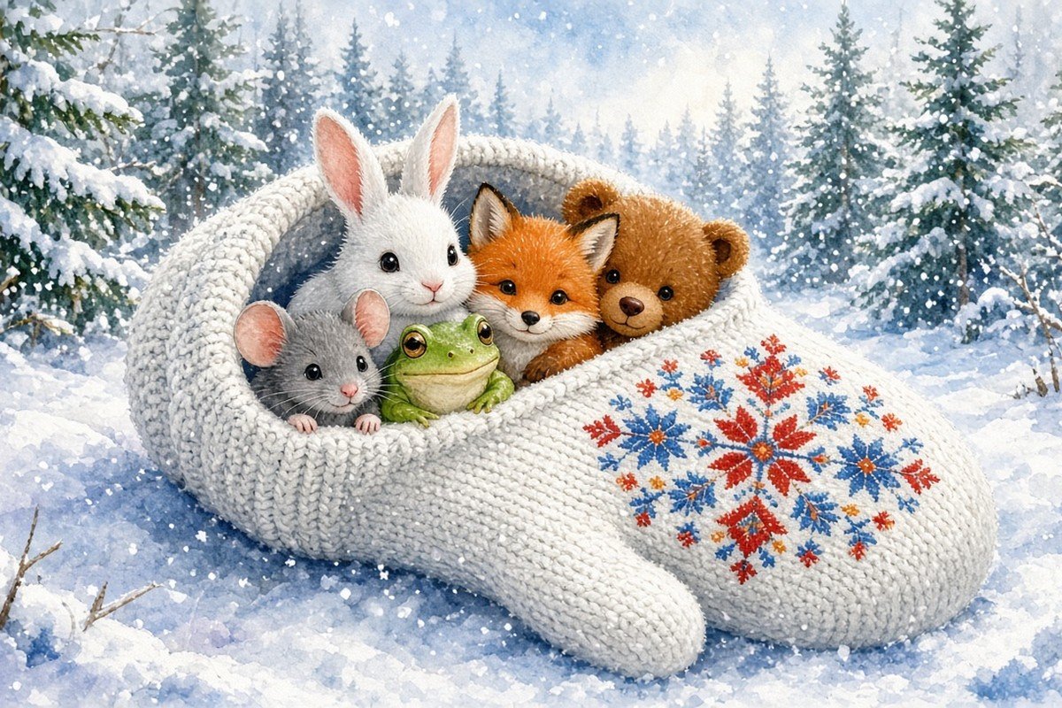 The Mitten in the Snowy Forest