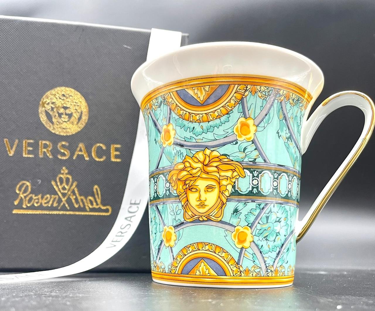 Versace mug blue or pink - Versace Mug | Aleppo Gift UAE