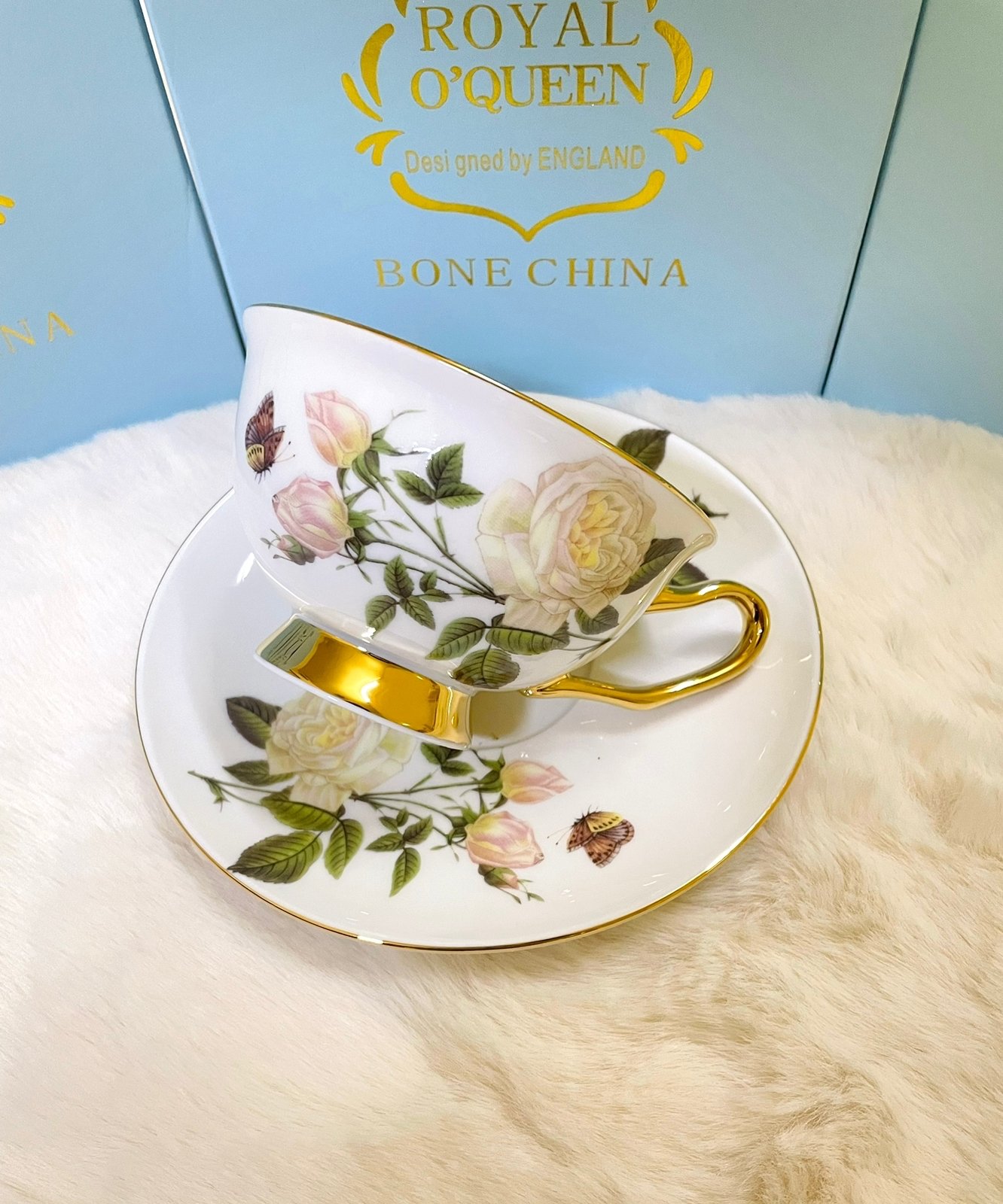 Tea cup with saucer, single cup. - Premium Cups | Aleppo Gift UAE