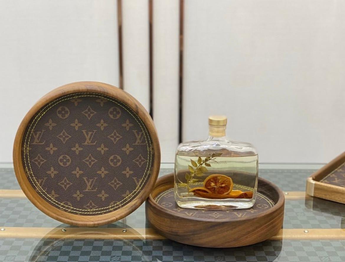 LV round small trinket tray from Louis Vuitton  - Louis Vuitton Tray | Aleppo Gift UAE