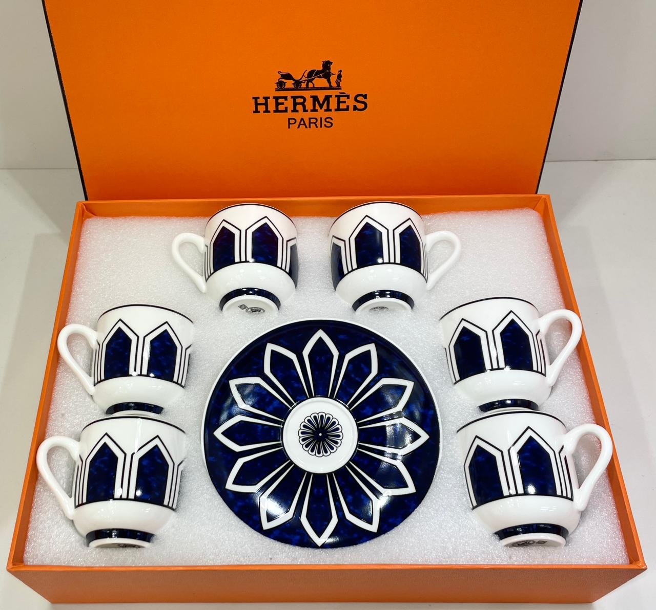 Big Turkish coffee cups set of six from Hermes - Hermes Turkish Coffee Cups | Aleppo Gift UAE