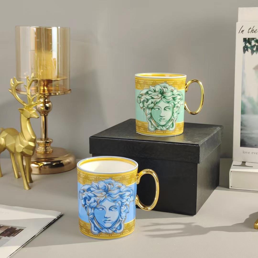 Versace Blue mug - Versace Cups | Aleppo Gift UAE