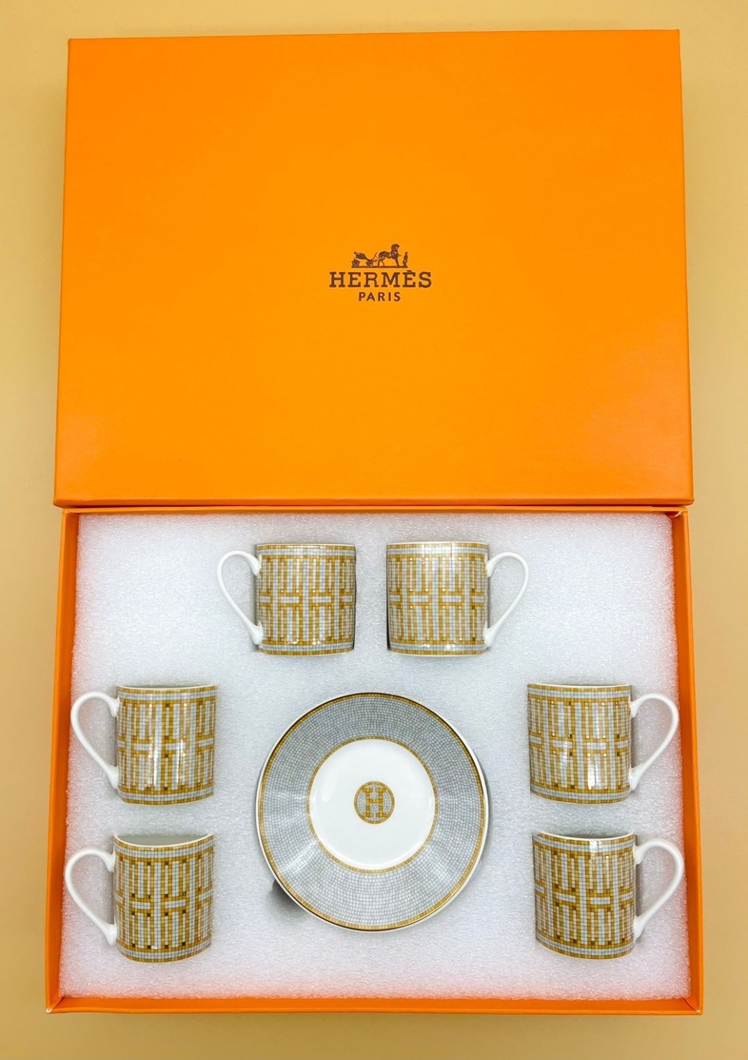 Hermes Turkish coffee set for six people - Hermes Turkish Coffee Cups | Aleppo Gift UAE