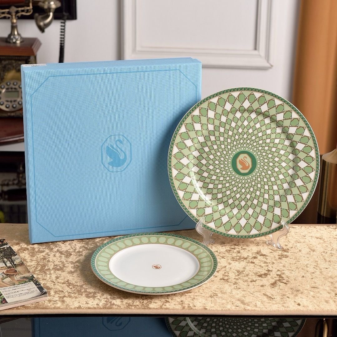 Swarovski Plates set of two green plates - Swarovski Plates | Buy Online in UAE