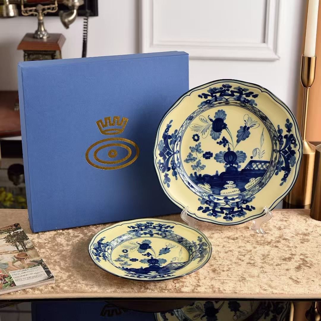 Ginori Plates set of two yellow Plates - Ginori Plates | Buy Online in UAE