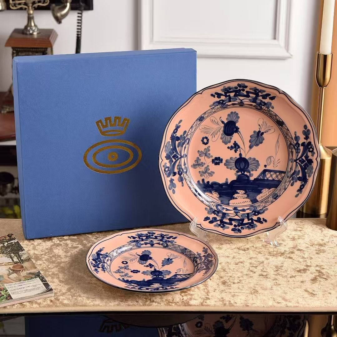 Ginori Plates set of two Dark Pink Plates - Ginori Plates | Buy Online in UAE