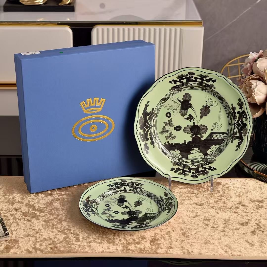 Ginori Plates set of two Green Plates - Ginori Plates | Buy Online in UAE