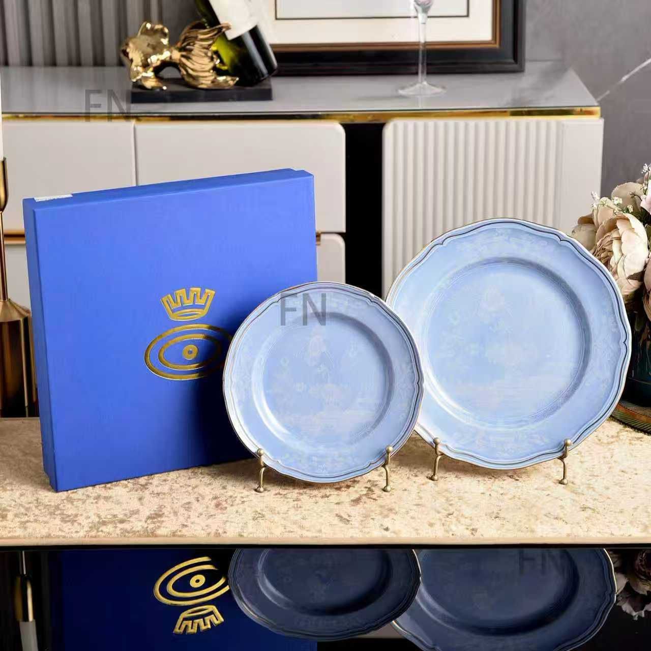 Ginori Plates set of two light blue Plates - Ginori Plates | Buy Online in UAE