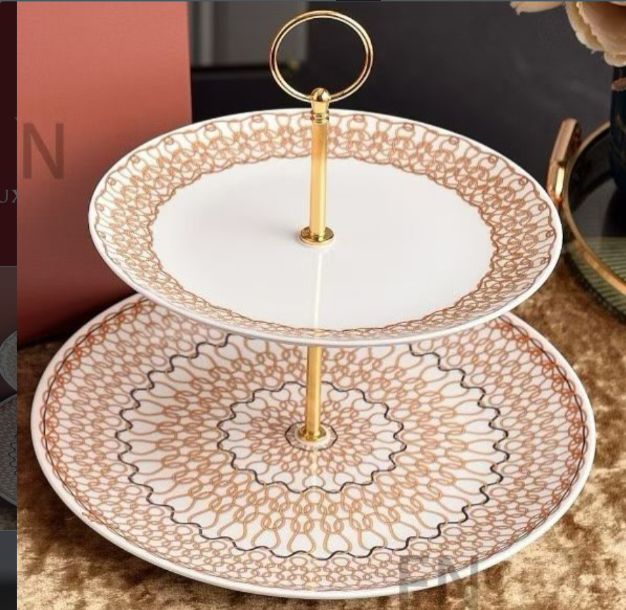 Loro Piana cake stand of two tires - Loro Piana Tray | Aleppo Gift UAE